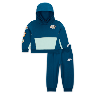 Conjunto de sudadera con gorro sin cierre y joggers de tejido Fleece para bebé (12-24 meses) Nike