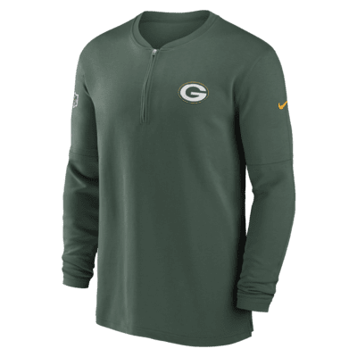 Green Bay Packers Sideline Men’s Nike Dri-FIT NFL 1/2-Zip Long-Sleeve ...