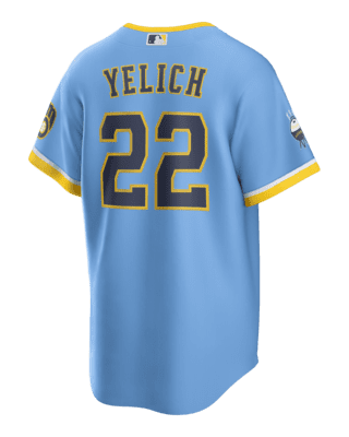 Milwaukee Brewers Christian Yelich #22 Home Baseball Jersey size Youth  Large