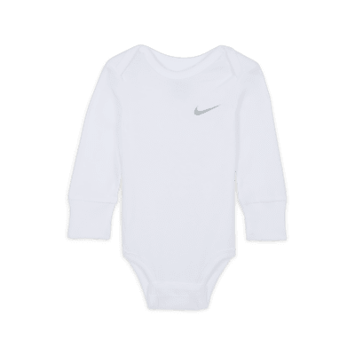 Nike Baby Essentials Baby (0-9M) Long Sleeve Bodysuits (3 Pack)