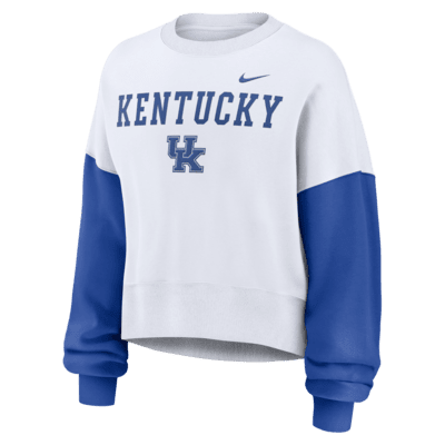 Sudadera de cuello redondo sin cierre universitaria Nike para mujer Kentucky Wildcats Primetime