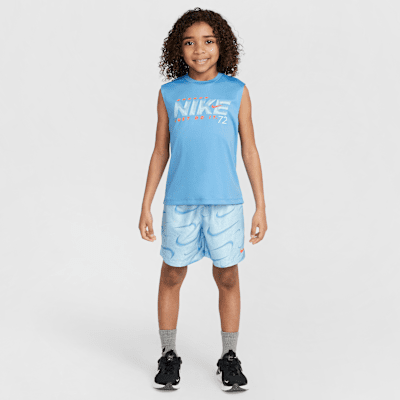 Conjunto de shorts de 2 piezas con estampado Rhythm para niños talla pequeña Nike Dri-FIT
