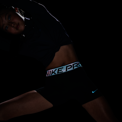 Nike Pro Big Kids' (Girls') Dri-FIT 3" Shorts with Shine Accents