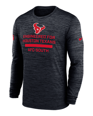 Мужская футболка Houston Texans Sideline Team Issue Velocity Nike Dri-FIT NFL Long-Sleeve