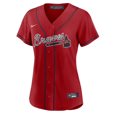 البدانة Braves #13 Ronald Acuna Jr. Red Alternate Women's Stitched Baseball Jersey قوالب كيك