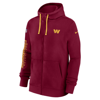 Washington Commanders Sideline Team Issue Club Men's Nike Full Zip Hoodie