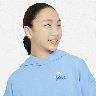 Nike Sportswear Club Fleece Big Kids' (Girls') Oversized Cropped Hoodie