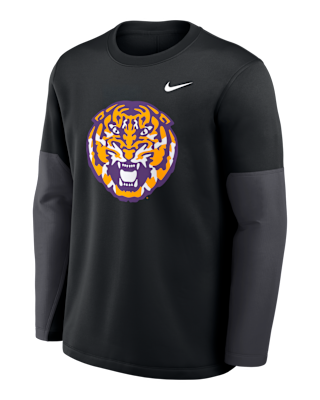 Мужская футболка LSU Sideline Coach Nike Therma-FIT College Long-Sleeve