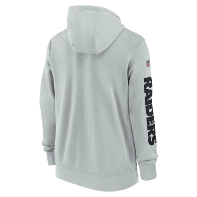 Sudadera con gorro de cierre completo Nike para hombre Las Vegas Raiders Sideline Team Issue Club