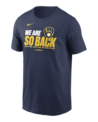 Мужская футболка Milwaukee Brewers 2025 National League Central Champions Nike MLB