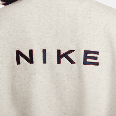 Sudadera de tejido Fleece oversized cropped de medio cierre para mujer Nike Sportswear