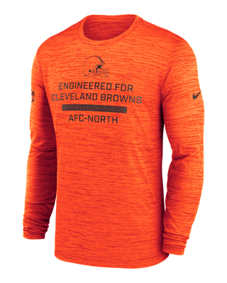 Мужская футболка Cleveland Browns Sideline Team Issue Velocity Nike Dri-FIT NFL Long-Sleeve