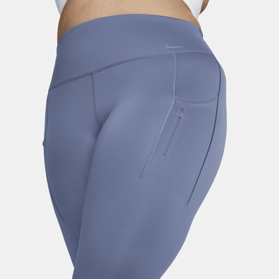 Leggings con bolsillos de 7/8 de tiro alto de sujeción firme para mujer (talla grande) Nike Go