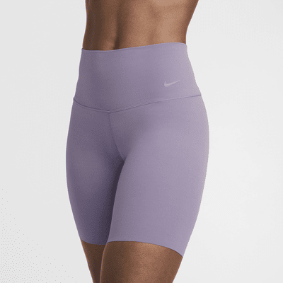 Nike Zenvy Bikeshorts met iets ondersteunende hoge taille voor dames (21 cm)