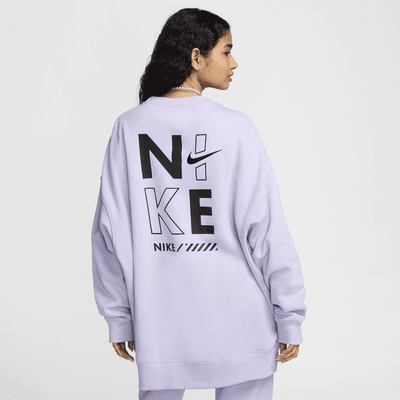 Oversized Nike Sportswear-sweatshirt i fleece med rund hals til kvinder