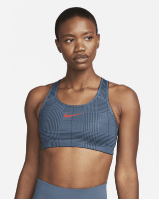 Nike Women's Swoosh Medium-Support Padded Sports Bra Tank, XS, Diffused Blue