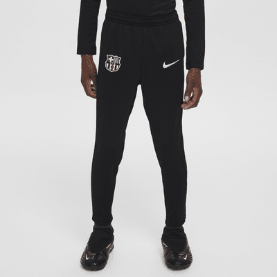 Maskinstrikkede FC Barcelona Academy Pro Nike Dri-FIT-fodboldbukser til mindre børn