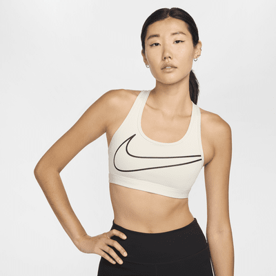 สปอร์ตบราผู้หญิงเสริมฟองน้ำ Nike Swoosh Medium Support