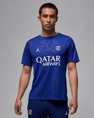 Мужские шорты Paris Saint-Germain Academy Pro Fourth Jordan Dri-FIT Soccer Short-Sleeve Pre-Match Top