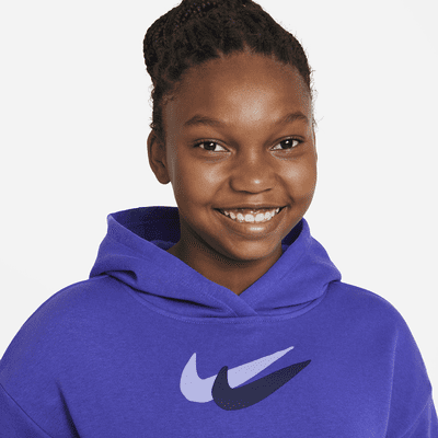 Nike Sportswear Big Kids' (Girls') Fleece Hoodie (Extended Size)