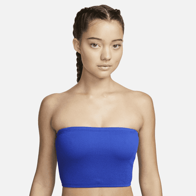 Parte superior de traje de baño tipo bandeau midkini para mujer Nike