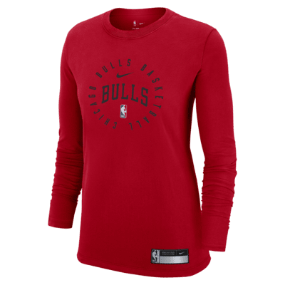 T-shirt à manches longues Nike NBA Chicago Bulls Practice pour femme