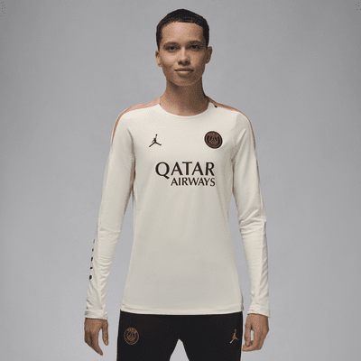 Maskinstrikket Paris Saint-Germain Strike Third Jordan Dri-FIT-fodboldtrøje med rund hals til kvinder