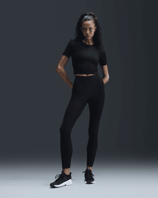 Женские тайтсы Nike Zenvy Rib Gentle-Support High-Waisted 7/8 Leggings