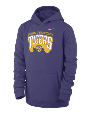 Подростковое худи LSU Club Fleece Big Kids' (Boys') Nike College Pullover Hoodie