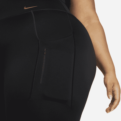 Legging taille haute à maintien supérieur et coupe longue avec poches Nike Go pour femme (grande taille)