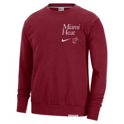 Miami Heat Standard Issue Nike NBA-sweatshirt met ronde hals en Dri-FIT voor heren