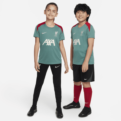 Liverpool FC Strike Nike Dri-FIT knit voetbaltop met korte mouwen voor kids