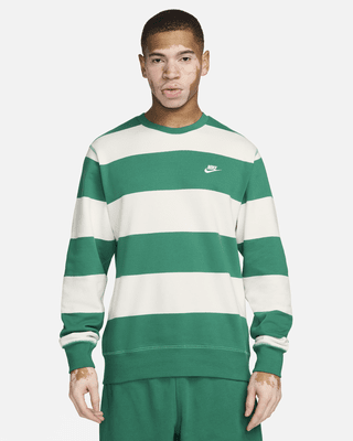 Мужские  Nike Club Fleece Striped Heavyweight French Terry Crew