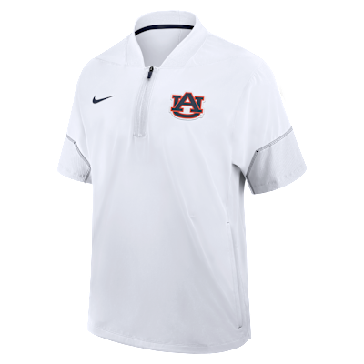 Auburn Sideline Coach Men's Nike College 1/2-Zip Short-Sleeve Hooded Jacket from Nike - $95