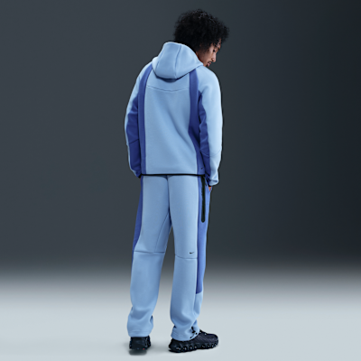 Calças de lã cardada com bainha aberta e bloco de cor Nike Tech para homem