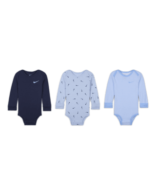 Детские  Nike Baby Essentials Baby (12-24M) Long Sleeve Bodysuits (3 Pack)