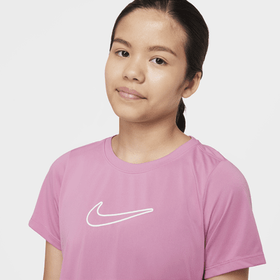 Nike One Fitted Big Kids' (Girls') Dri-FIT Short-Sleeve Top