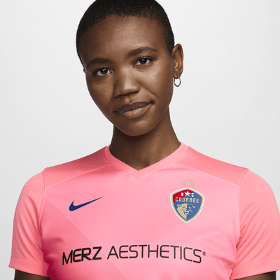 Jersey Nike Dri-FIT de la NWSL replica del North Carolina Courage visitante 2024 Stadium para mujer