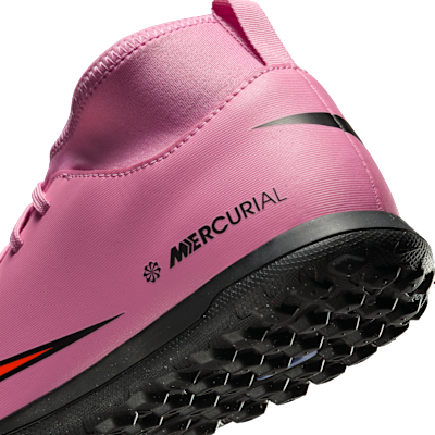 Tacos de fútbol para pasto sintético (turf) de corte high para niños de preescolar y grandes Nike Jr. Mercurial Superfly 10 Club