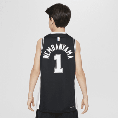 San Antonio Spurs 2022/23 Icon Edition Nike Swingman Trikot (ältere Kinder, Jungen)