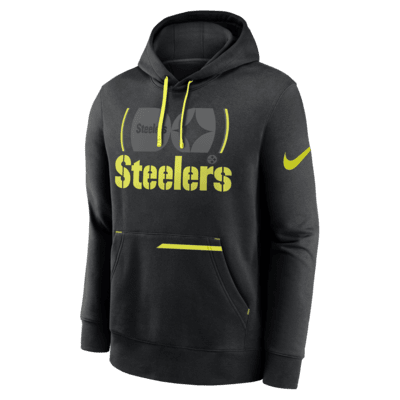 Nike Men's Pittsburgh Steelers 2023 Volt Black Pullover Hoodie