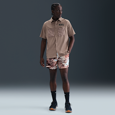 Camisola de running de manga curta com botões Dri-FIT UV Nike para homem