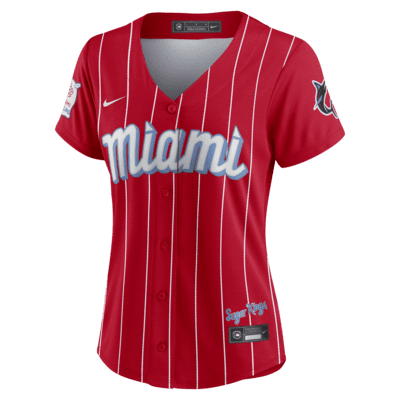 Camiseta de béisbol Replica para mujer MLB Miami Marlins City Connect