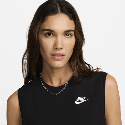 Playera cropped sin mangas para mujer Nike Sportswear Club