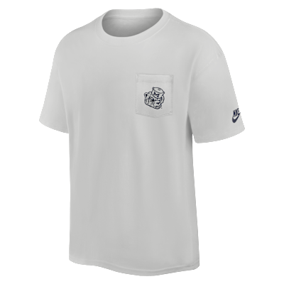 Playera universitaria Nike para hombre Michigan Legacy Max90 Pocket 2-Hit