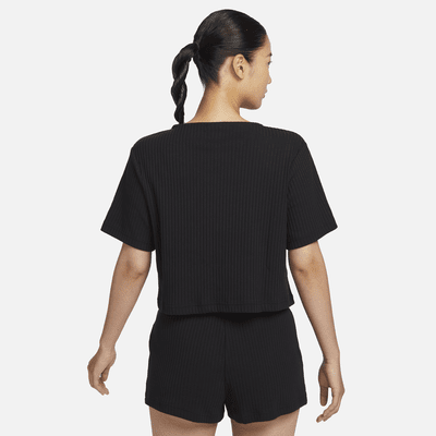 Nike Sportswear Women's Ribbed Jersey Short-Sleeve Top. Nike SG