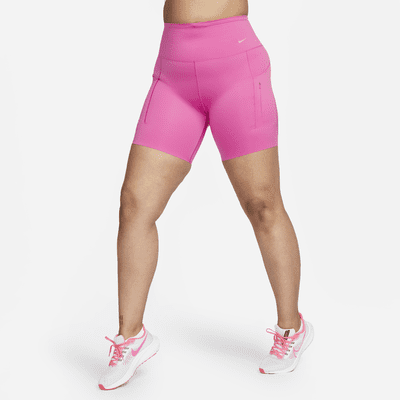 Shorts de ciclismo con bolsillos de tiro alto de 20 cm de sujeción firme para mujer Nike Go