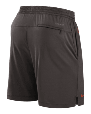 Nike Men's Dri-Fit Primary Lockup (NFL Cleveland Browns) Shorts in Brown, Size: 2XL | NS1411UW93-620