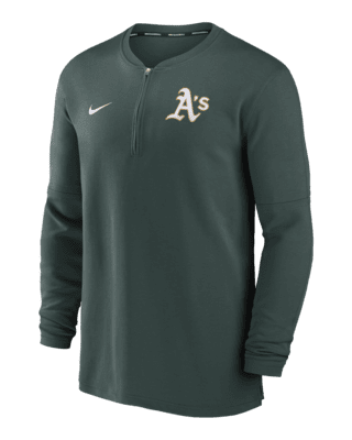 Мужские  Oakland Athletics Authentic Collection Game Time Nike Dri-FIT MLB 1/2-Zip Long-Sleeve Top