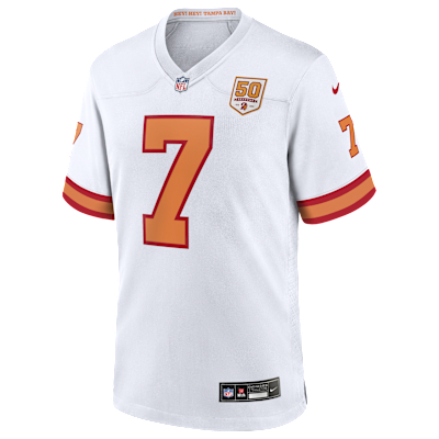 Jersey de juego Nike de la NFL para hombre de Bucky Irving de los Tampa Bay Buccaneers de la 50.ª temporada
